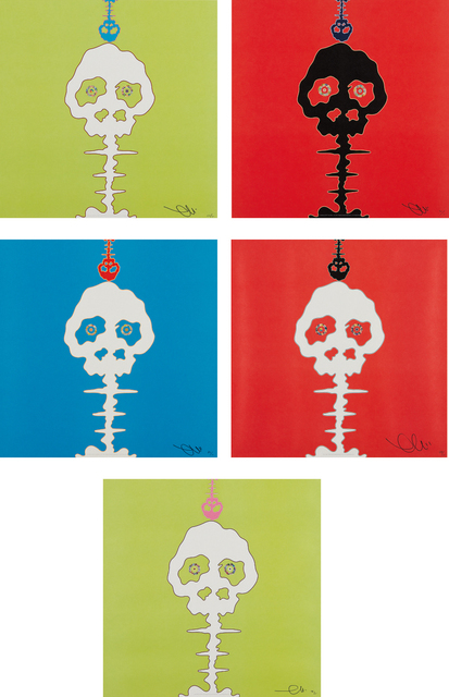 Takashi Murakami, ‘Time Bokan-blue; Time Bokan-red; Time Bokan-green; LIME GREEN-TIME; RED-TIME’, 2001; 2006 and 2008, Phillips