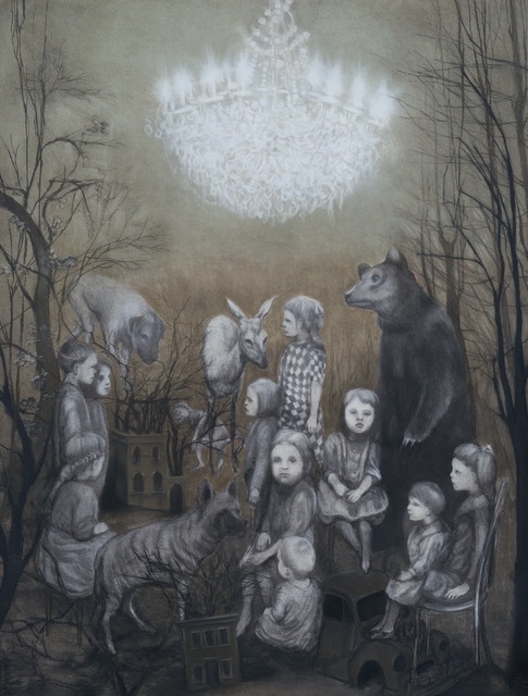 Beth Carter, ‘The Gathering’, Drawing, Collage or other Work on Paper, Charcoal on paper, Hugo Galerie