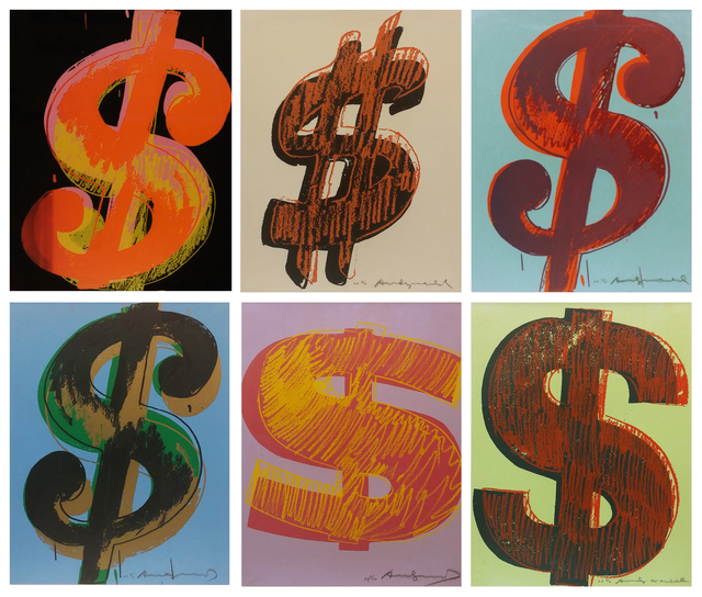 Andy Warhol, ‘$ (1) FS II.274-279’, 1982, Print, SCREENPRINT ON LENOX MUSEUM BOARD, Gallery Art
