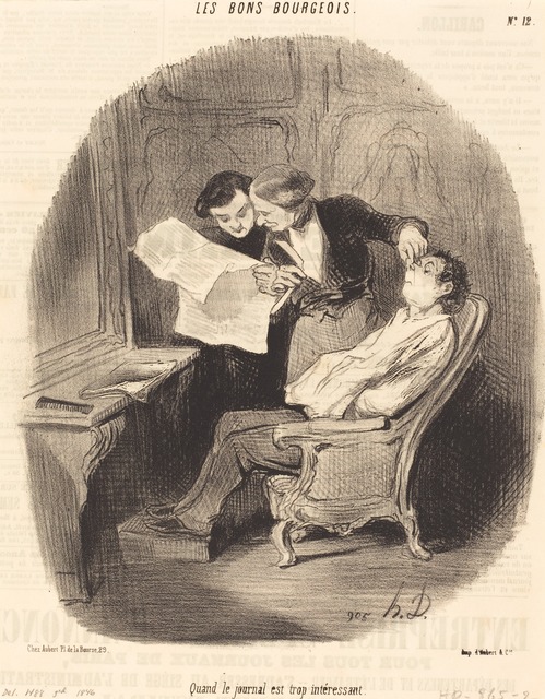 Honoré Daumier, ‘Quand le journal est trop intéressant’, 1846, National Gallery of Art, Washington, D.C.