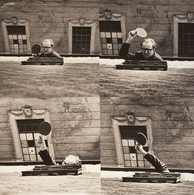 Július Koller, ‘Universal Physical Culture Operations a-d (Attack) (U.F.O.)’, 1970, Photography, C-Print, Garage Museum of Contemporary Art