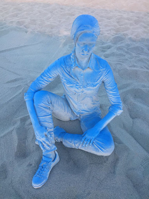 Daniel Arsham, ‘Blue Gradient Seated Female Figure’, 2017, Baró Galeria