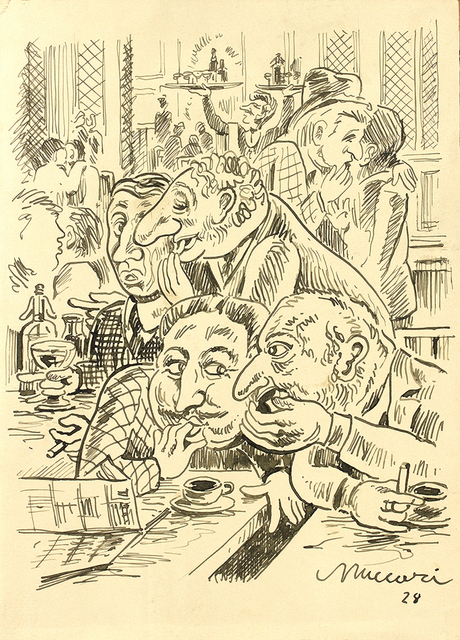 Mino Maccari, ‘Cafe’, 1928, Ink on paper, Bertolami Fine Arts