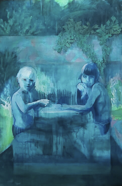 Oda Tungodden, ‘Lunch in the Garden’, 2019, Painting, Oil and acrylic on canvas, 99 Loop Gallery