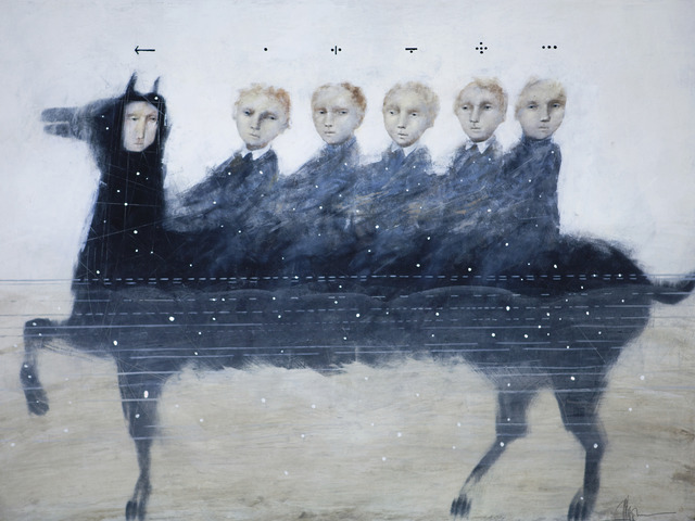 Alexey Terenin, ‘Riders In The Information Flow’, 2018, Painting, Canvas/Oil, Art Gallery Tolstoy