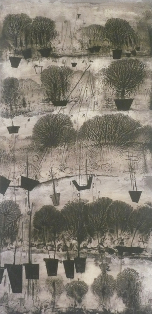Manu vb Tintoré, ‘Ancores de la terra 2’, 2011, Painting, Water black pigment on wood, N2 Galería