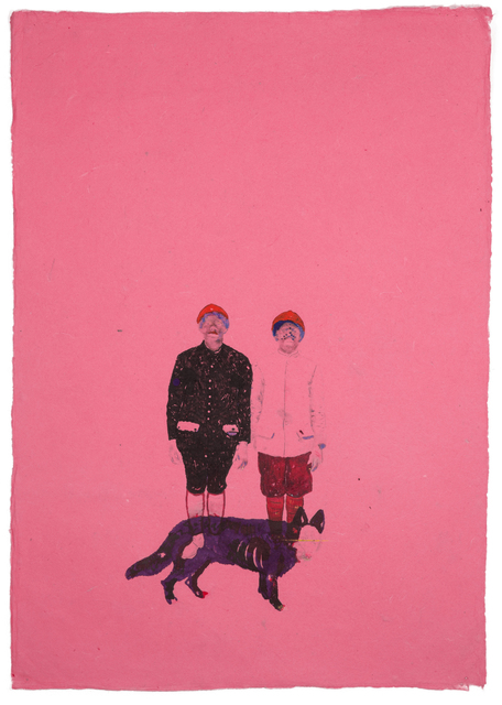 Yoann Estevenin, ‘Trois frères’, 2017, Drawing, Collage or other Work on Paper, Alcohol markers and carbon paper on kozo paper, Antonine Catzéflis