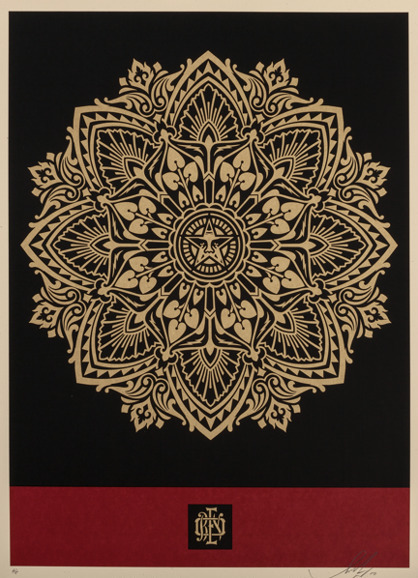 Shepard Fairey (OBEY), ‘Mandala Ornament (red/gold)’, 2010, Rudolf Budja Gallery
