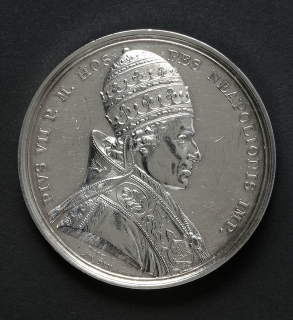 Jean-Pierre Droz, ‘Médaille commémorant la venue de Pie VII pour le couronnement de Napoléon à Notre-Dame de Paris en 1804 (Medal commemorating the visit of Pope Pius VII for Napoleon's coronation at Notre-Dame, Paris in 1804)’, 1804, Château de Fontainebleau