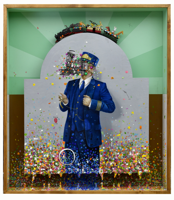 Mario Soria, ‘El tren de Noé’, 2018, Painting, Oil and mixed media on wood, N2 Galería