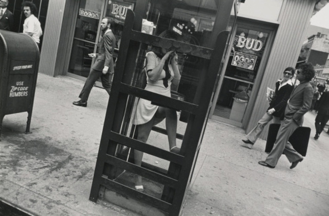 Garry Winogrand, ‘New York City (woman in phone booth, leg up) Garry Winogrand Portfolio, Hyperion Press, 1978’, 1972, Photography, Silver gelatin print, Jackson Fine Art