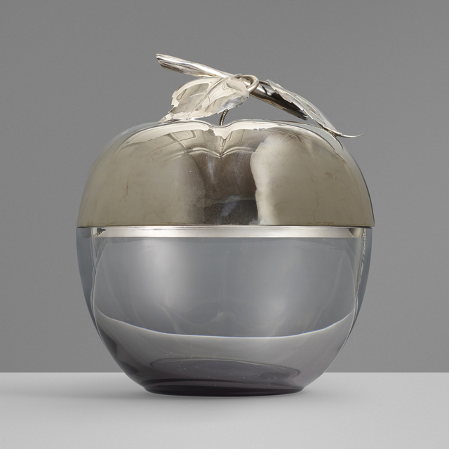 ‘Silver ice bucket’, c. 1965, Design/Decorative Art, Smoked glass, 800 silver, Rago/Wright
