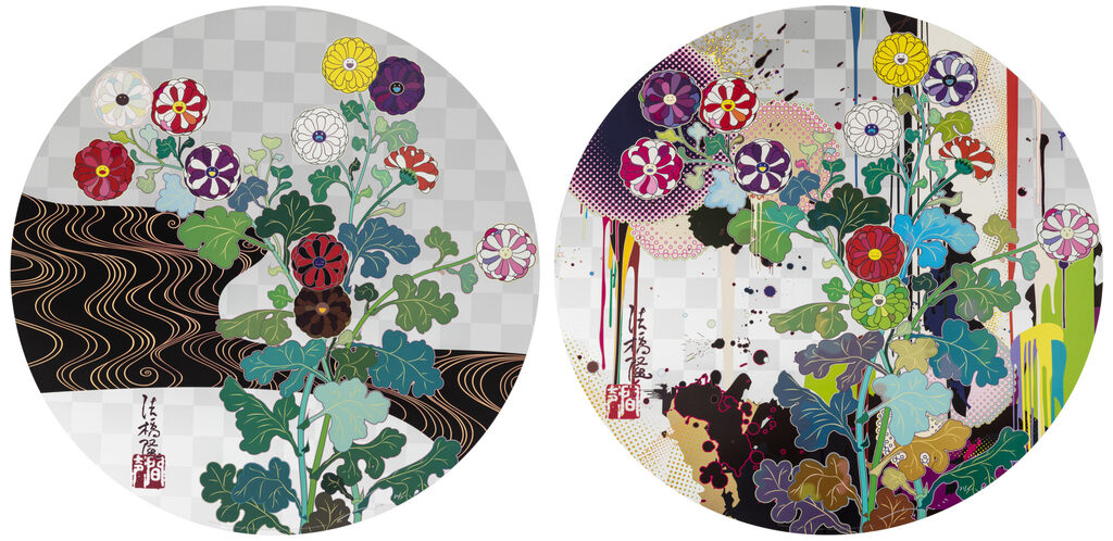Takashi Murakami - With Reverence, I Lay Myself Before You - Karin - Chrysanthemum; and Kansei (trade name of Rinpa-school...