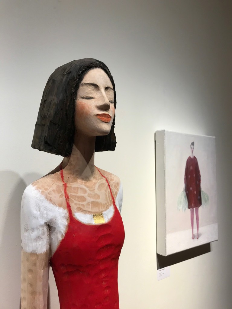 Michael Pickl sculpture and Kristin Vestgård painting. Michael Pickl sculpture and Kristin Vestgård painting.