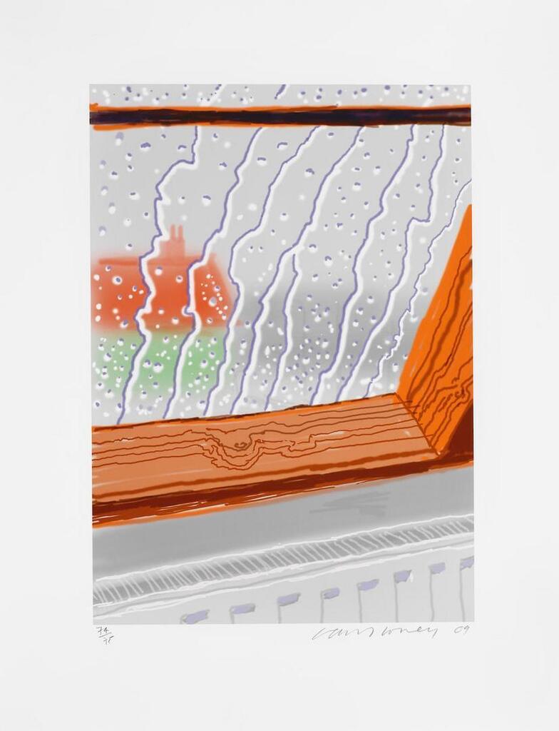 David Hockney - Rain on the Studio Window