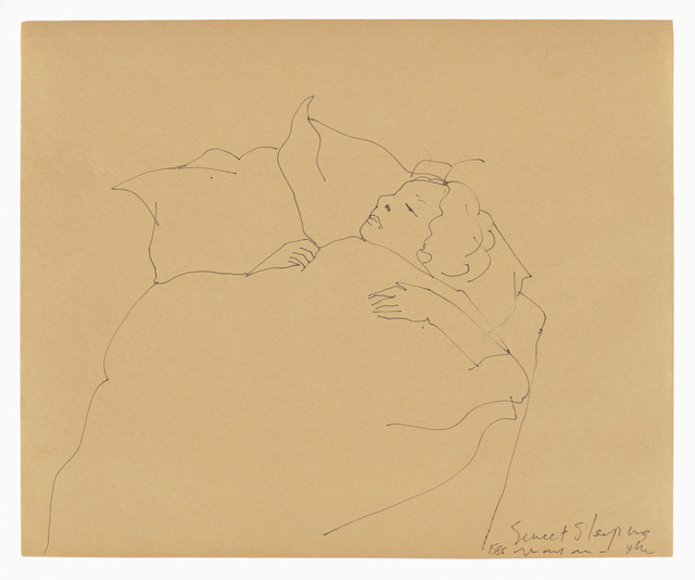 Hannah Wilke, ‘Sweet Sleeping Mayan’, 1986, Drawing, Collage or other Work on Paper, Ink drawing on newsprint, LaiSun Keane