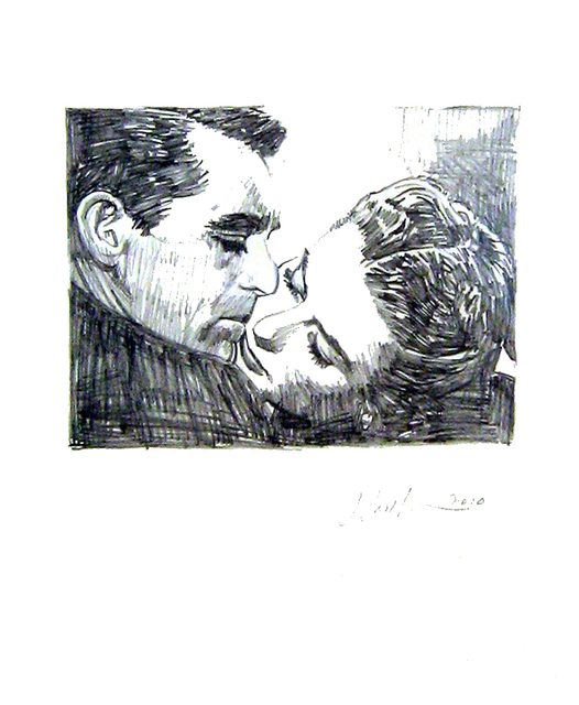 Jonathan Santlofer, ‘Cary and Ingrid’, 2010, Drawing, Collage or other Work on Paper, Graphite, Jim Kempner Fine Art