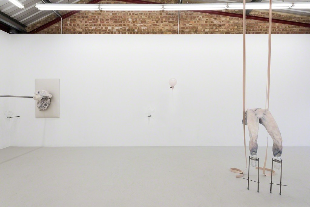 Installation view, 'Throat wanders down the blade..' at Annka Kultys Gallery, London, 2016 Photo: Annka Kultys Gallery (Damian Griffiths) Installation view, 'Throat wanders down the blade..' at Annka Kultys Gallery, London, 2016 Photo: Annka Kultys Gallery (Damian Griffiths)