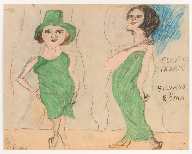 Justin McCarthy, ‘Elastic Fabric’, ca. 1960, Drawing, Collage or other Work on Paper, Pencil, crayon, pastel on paper, Fleisher/Ollman