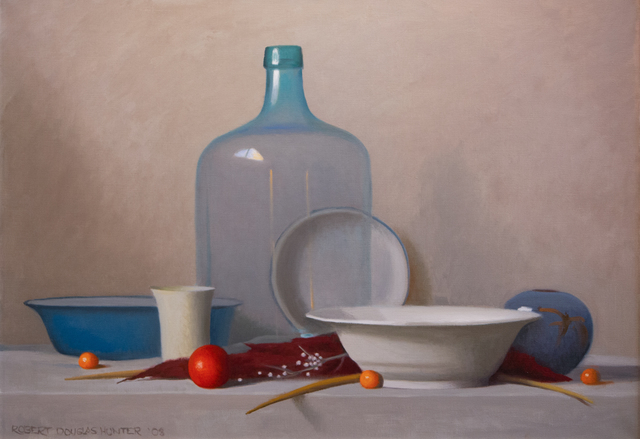 Robert Douglas Hunter, ‘Arrangement with a Clear Glass Bottle’, 2003, Painting, Oil on canvas, Lily Pad West