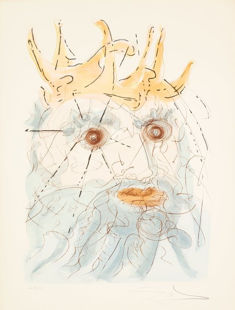 Salvador Dalí, ‘King Saul, from Our Historical Heritage’, 1975, Print, Engraving with pochoir in colors on, Heritage Auctions
