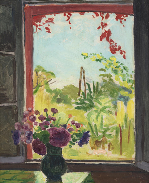 Albert Marquet, ‘La fenêtre à Méricourt’, 1937, Painting, Oil on canvas laid on panel, HELENE BAILLY GALLERY