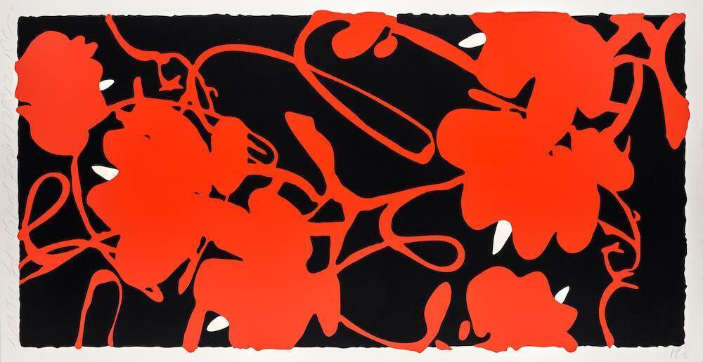 Donald Sultan - Lantern Flowers Red, Feb 17, 2012