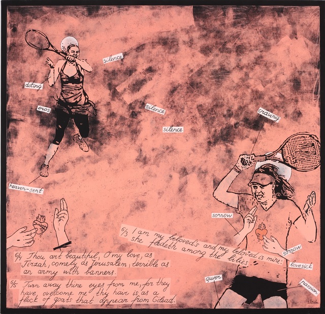 Laisvydė Šalčiūtė, ‘Song of Songs V ’, 2010, Painting, Oil and acrylic on canvas, woodcut, Contour Art Gallery