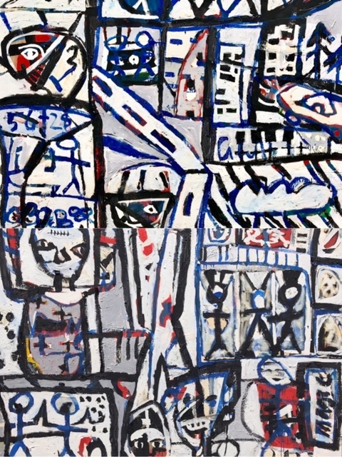 David Larwill, ‘On the Street (Diptych)’, 1984, Painting, Oil on canvas, Angela Tandori Fine Art