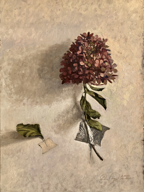 Eric Forstmann, ‘Hydrangea Leaving’, 2019, Painting, Oil on board, Eckert Fine Art
