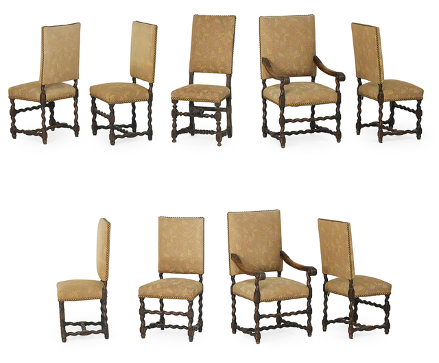 Assembled Set Of Renaissance Revival Dining Chairs 19th 20th C