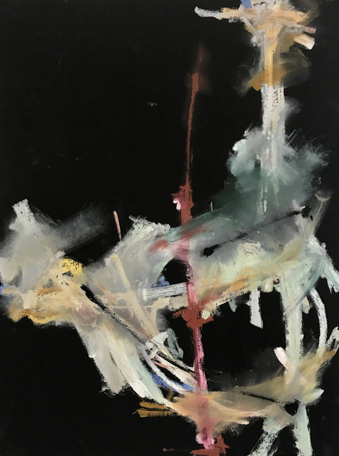 Ken Hogrefe, ‘Sound in Color 2’, 2019, Drawing, Collage or other Work on Paper, Oil, Pigment Stick and Soft Pastel on Black Rag Paper, The Art House