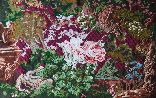 Matt Smith (British), ‘After Fragonard’, 2021, Textile Arts, Reworked textile with wool, Cynthia Corbett Gallery