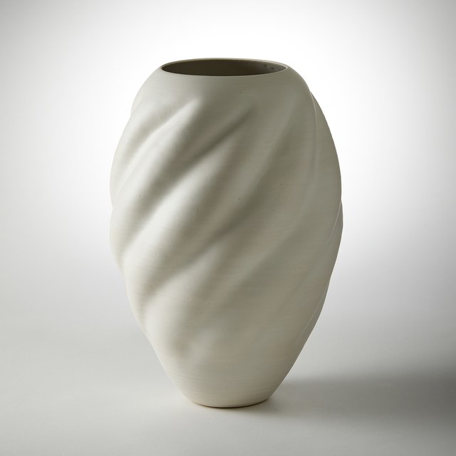 Nicholas Arroyave-Portella, ‘ Tall White wave Form No 44’, 2021, Sculpture, White St.Thomas clay with stoneware glazes, Vessel Gallery