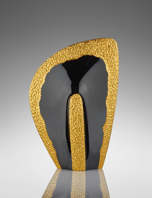 Michael Behrens, ‘Phoenix 02-19’, 2019, Sculpture, Kiln Casted Glass, Black Crystal and Gold Leaf, HABATAT