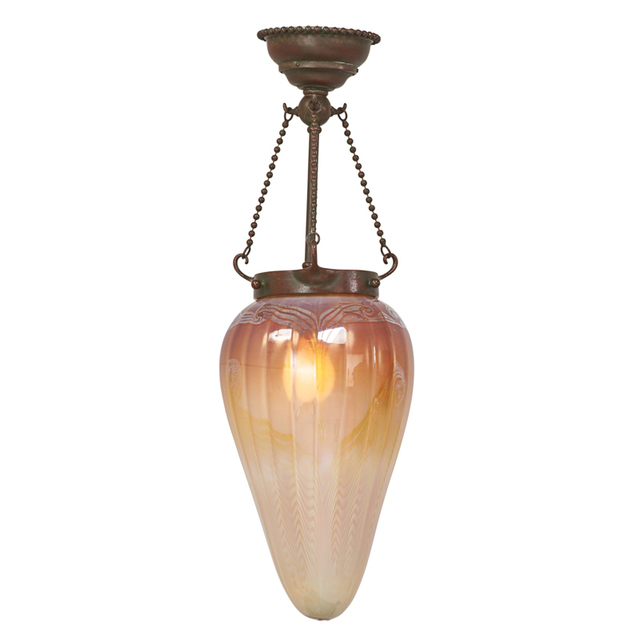 Tiffany Studios, ‘Large Stalactite Favrile Shade With Associated Contemporary Hardware, New York’, Early 20th C., Rago/Wright