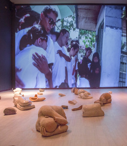 Kiri Dalena, ‘Monument for a Present Future’, 2013, Video/Film/Animation, Single-channel video and mixed media installation (wood, clay and stone), Singapore Art Museum (SAM)
