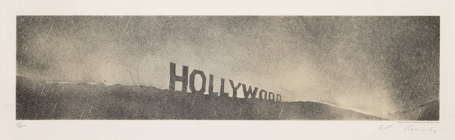 Ed Ruscha Hollywood in the Rain, from Hollywood Collects