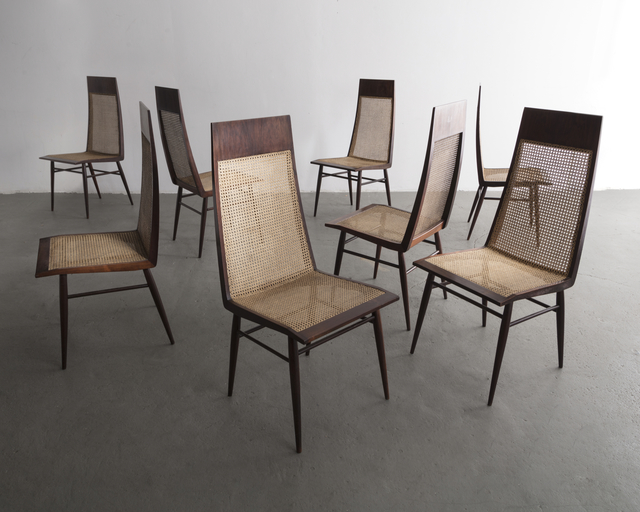 Joaquim Tenreiro Set Of Eight 8 Dining Chairs In Rosewood With