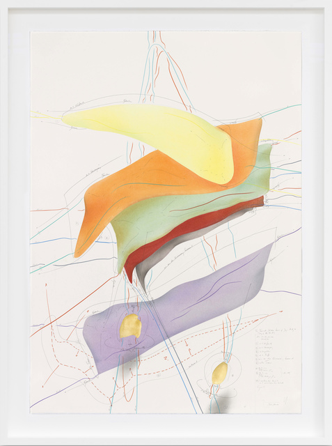 Jorinde Voigt, ‘The Farewell/ A New Kind of Joy - Study 4 (Song of the Earth)’, 2016, Drawing, Collage or other Work on Paper, Ink, gold leaf, oil crayon, pastel, pencil on paper, KÖNIG GALERIE