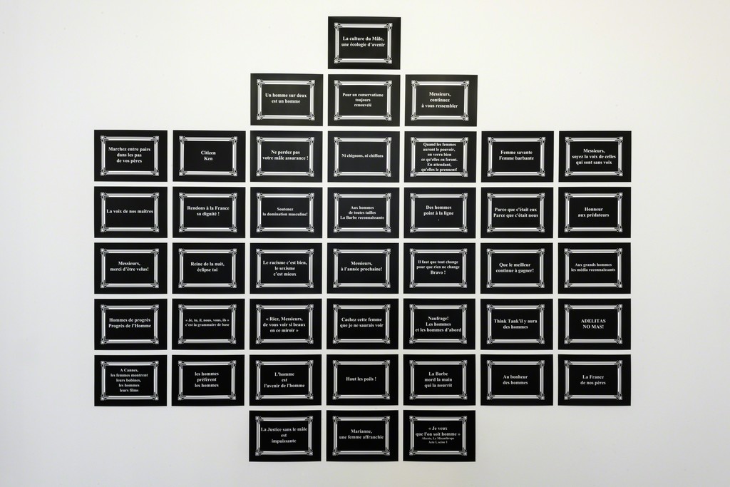 "The Guerrilla Girls and La Barbe", exhibition view at mfc-michèle didier.
© Charles Duprat "The Guerrilla Girls and La Barbe", exhibition view at mfc-michèle didier.
© Charles Duprat
