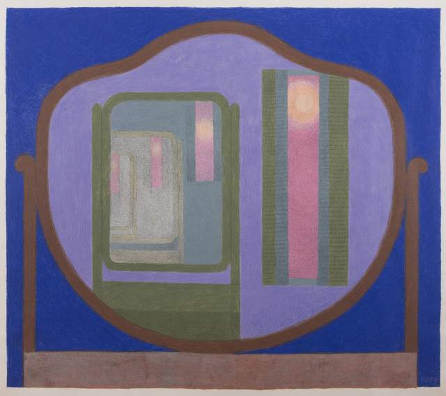 Margo Hoff, ‘Mirrored Sun’, ca. 1965, Mixed Media, Oil crayon and pencil on paper, Peyton Wright Gallery