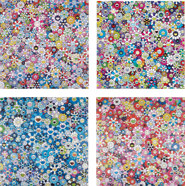 Takashi Murakami, ‘Shangri-La Blue; Shangri-La Pink; Bouquet of Love; and Shangri-La Shangri-La Shangri-La’, 2012; and 2016, Phillips