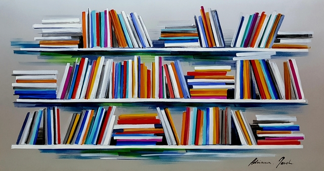 Adriana Naveh, ‘Books’, 2019, Painting, Oil on aluminum, covered with lacquer, Corridor Contemporary