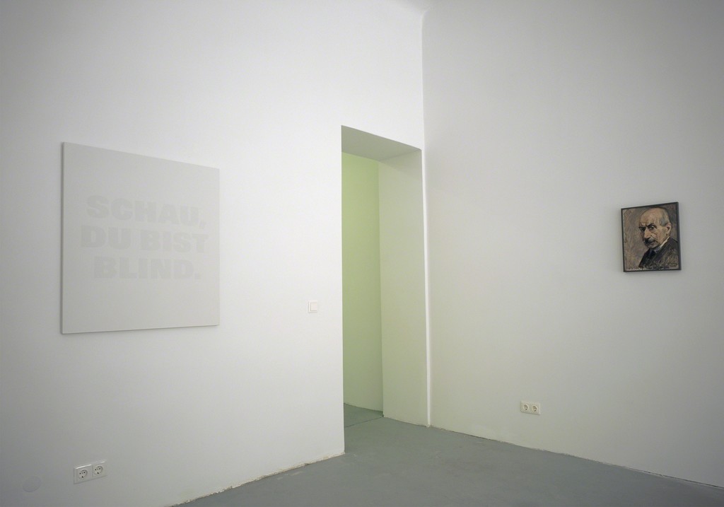 Installation view, Remy Zaugg Schau Du Bist Blind. with self-portrait by Max Liebermann Installation view, Remy Zaugg Schau Du Bist Blind. with self-portrait by Max Liebermann