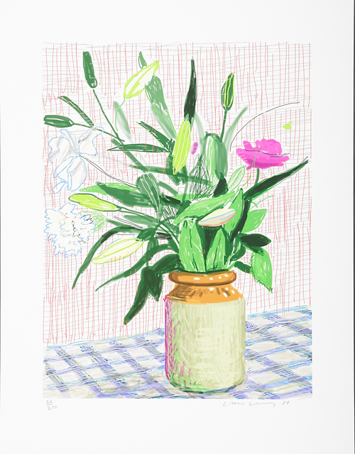 David Hockney, ‘David Hockney. A Bigger Book, Sumo Art Edition D, 2016, with "Untitled 516" from Hockney's 2010 iPad flower drawing series (2010)’, Rago/Wright