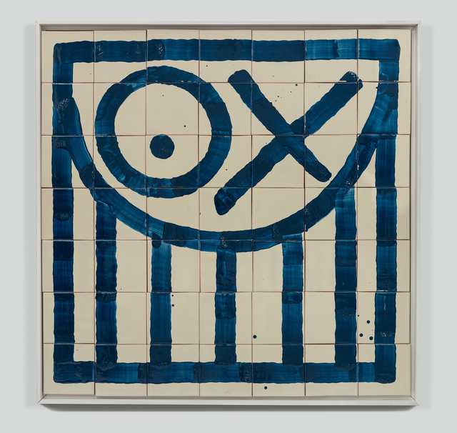 André Saraiva, ‘Square Mr. A Tile 2’, 2018, Mixed Media, Hand-painted tiles, Underdogs Gallery