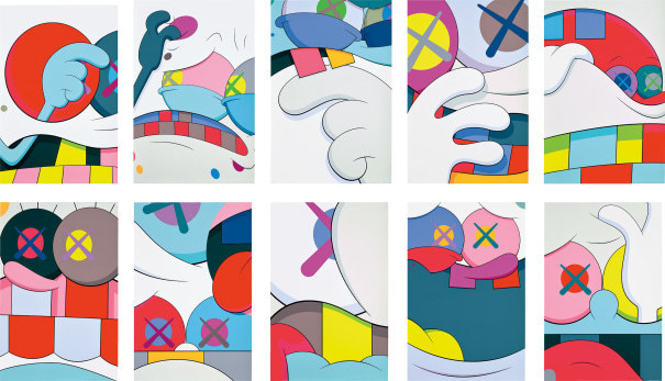 KAWS, ‘Blame Game’, 2014, Print, The complete set of 10 screenprints in colors, Upsilon Gallery