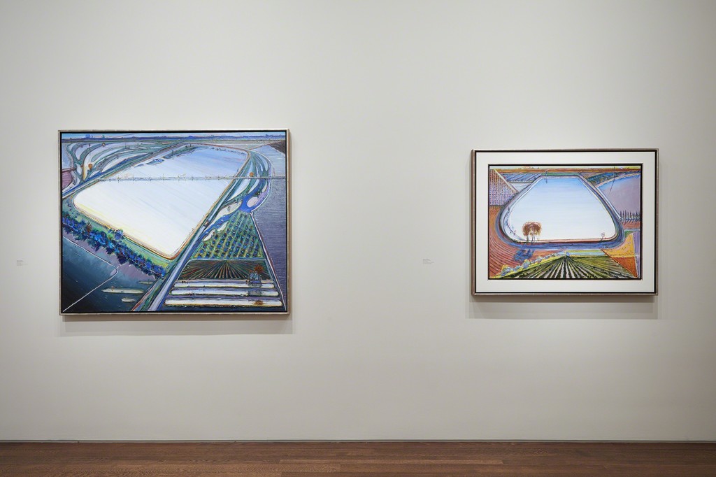 Left to Right:
Wayne Thiebaud, Flood Waters, 2006/13, Private Collection;
Wayne Thiebaud, Levee Reservoir, 2017; From the Artist’s Studio;
Photo by Kent Pell, Art © Wayne Thiebaud / Licensed by VAGA, New York, NY Left to Right:
Wayne Thiebaud, Flood Waters, 2006/13, Private Collection;
Wayne Thiebaud, Levee Reservoir, 2017; From the Artist’s Studio;
Photo by Kent Pell, Art © Wayne Thiebaud / Licensed by VAGA, New York, NY