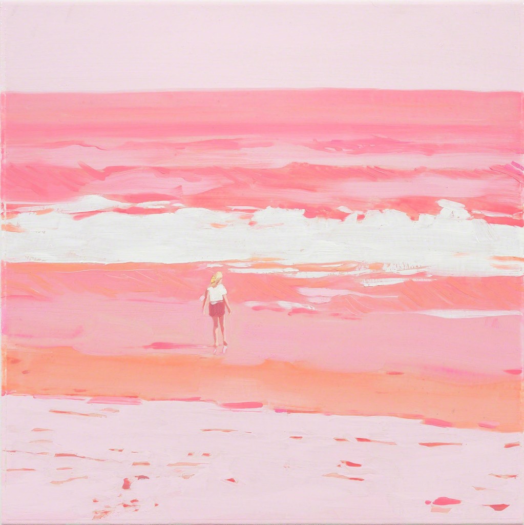 Isca Greenfield-Sanders, Pink Beach, 2018, Mixed Media and Oil on Canvas, 35,5 x 35,5 cm Isca Greenfield-Sanders, Pink Beach, 2018, Mixed Media and Oil on Canvas, 35,5 x 35,5 cm